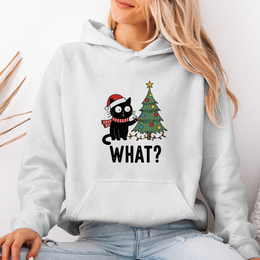 Funny Christmas Cat Unisex Hoodie – Cute Holiday Sweatshirt