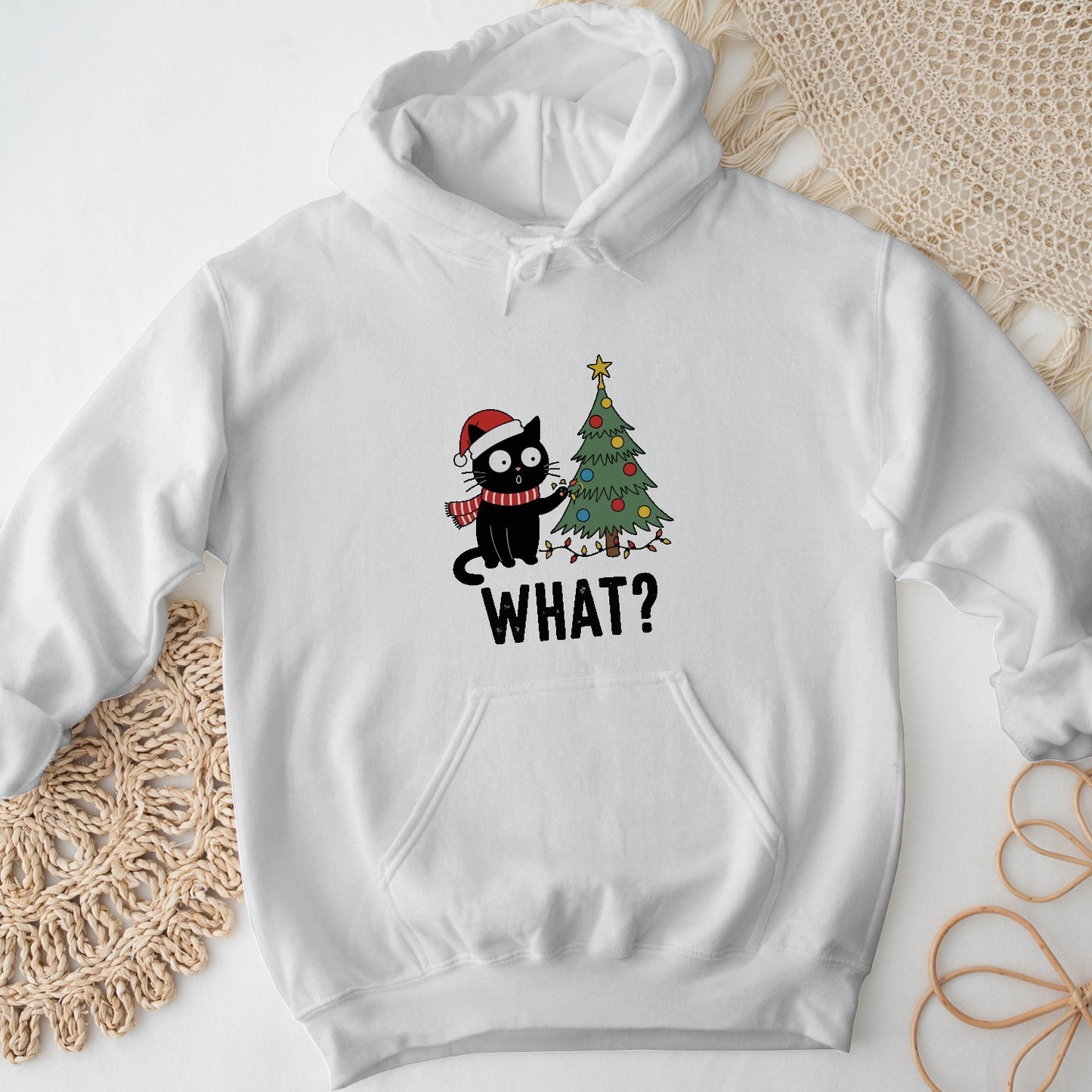 Funny Christmas Cat Unisex Hoodie – Cute Holiday Sweatshirt