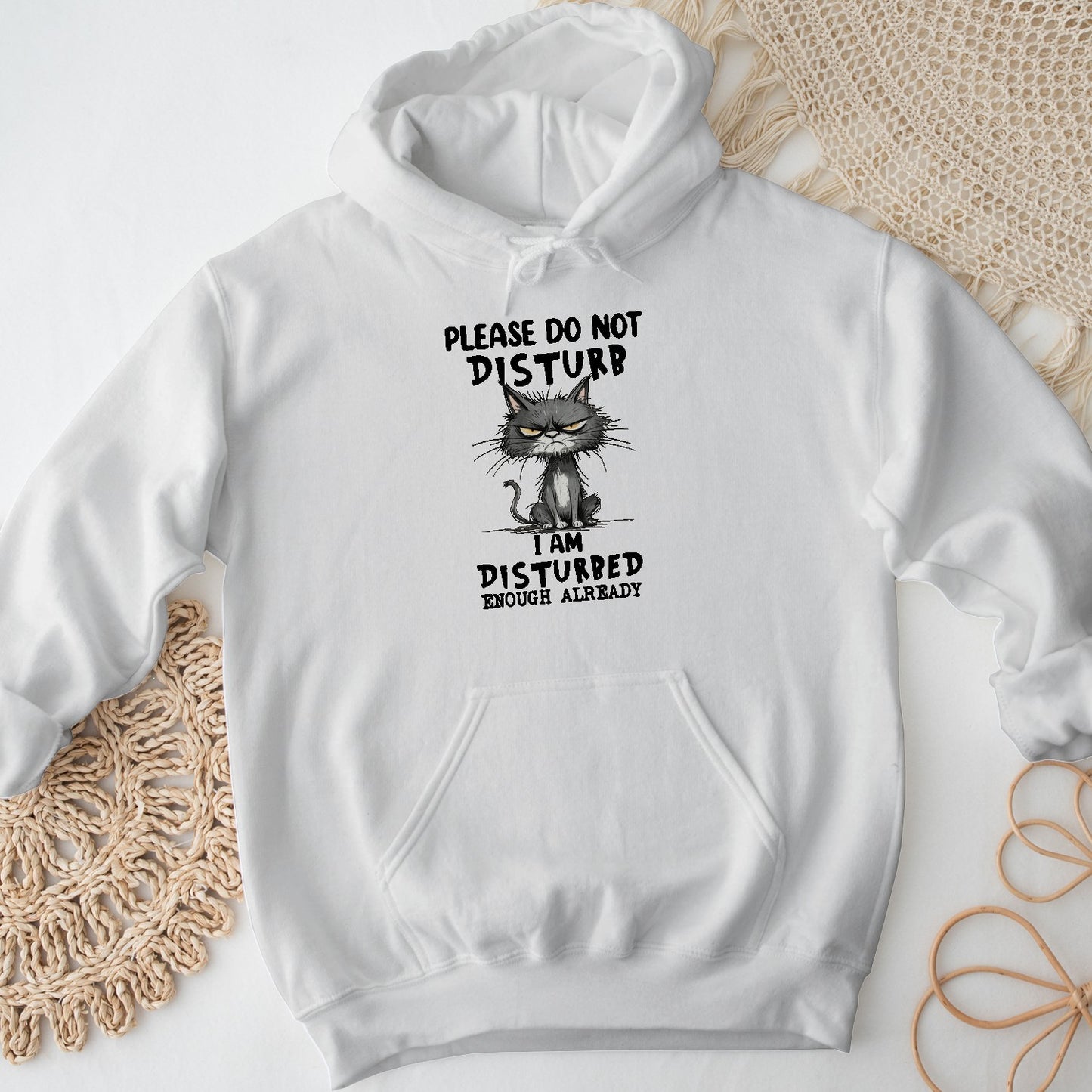 Please Do Not Disturb Cat Unisex Hoodie – Funny Grumpy Sweatshirt