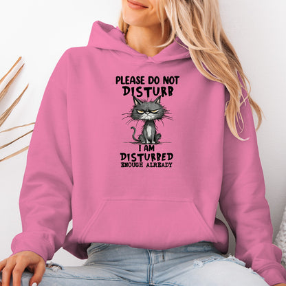 Please Do Not Disturb Cat Unisex Hoodie – Funny Grumpy Sweatshirt
