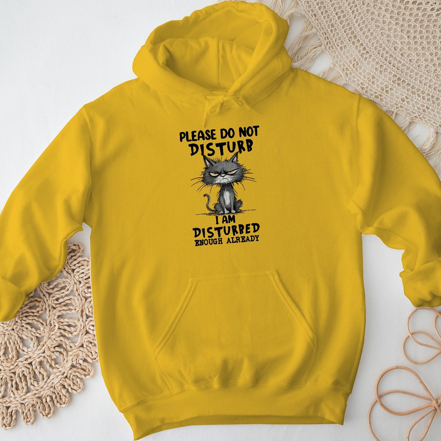 Please Do Not Disturb Cat Unisex Hoodie – Funny Grumpy Sweatshirt