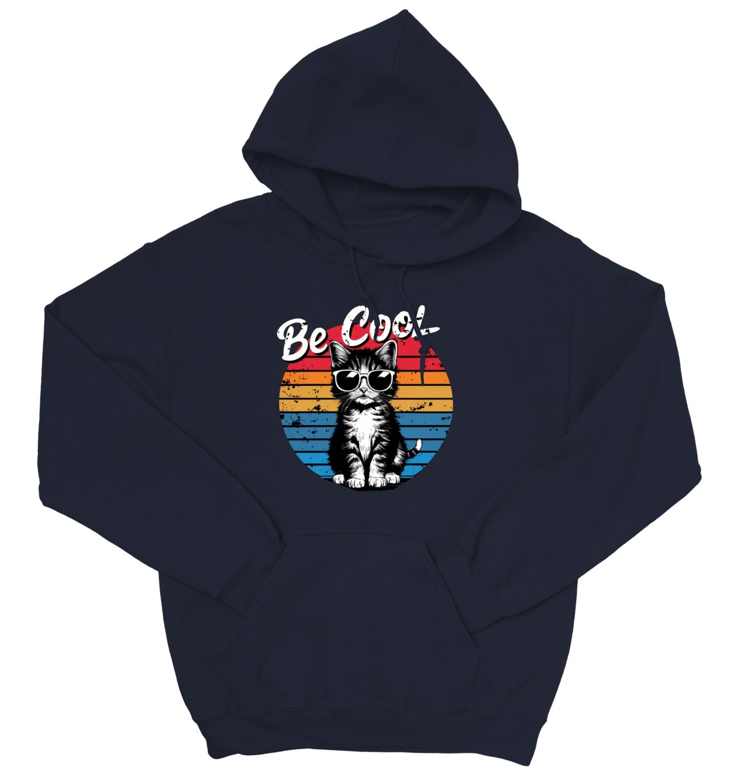 Be Cool Cat Unisex Hoodie – Retro Funny Kitten Pullover