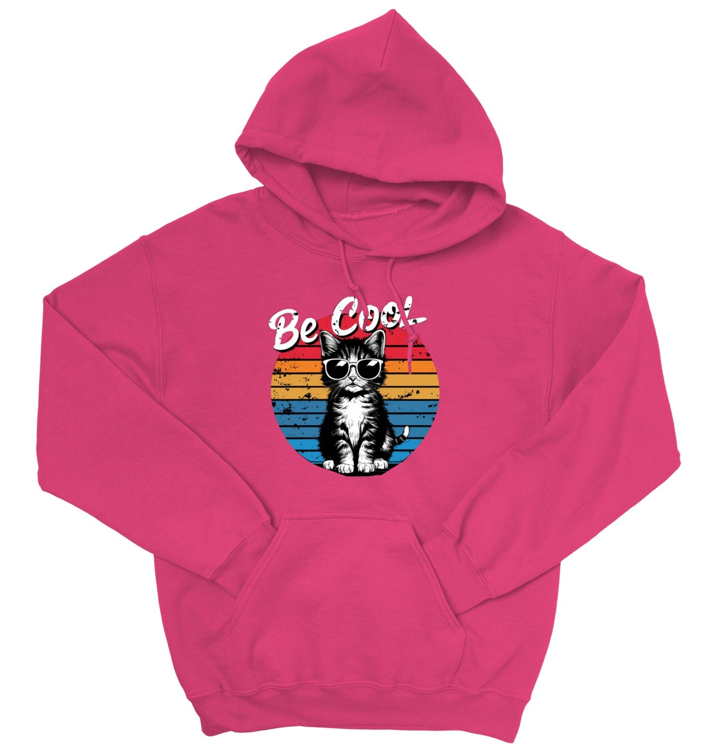 Be Cool Cat Unisex Hoodie – Retro Funny Kitten Pullover