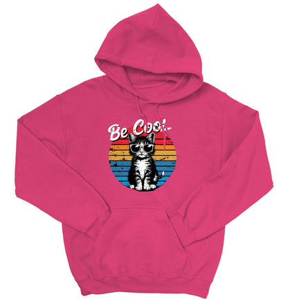 Be Cool Cat Unisex Hoodie – Retro Funny Kitten Pullover