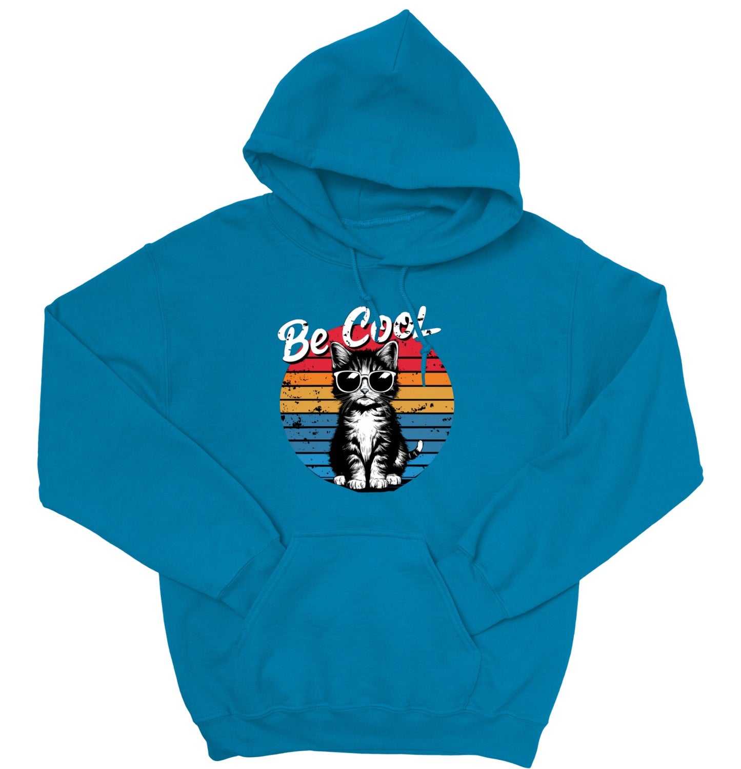 Be Cool Cat Unisex Hoodie – Retro Funny Kitten Pullover