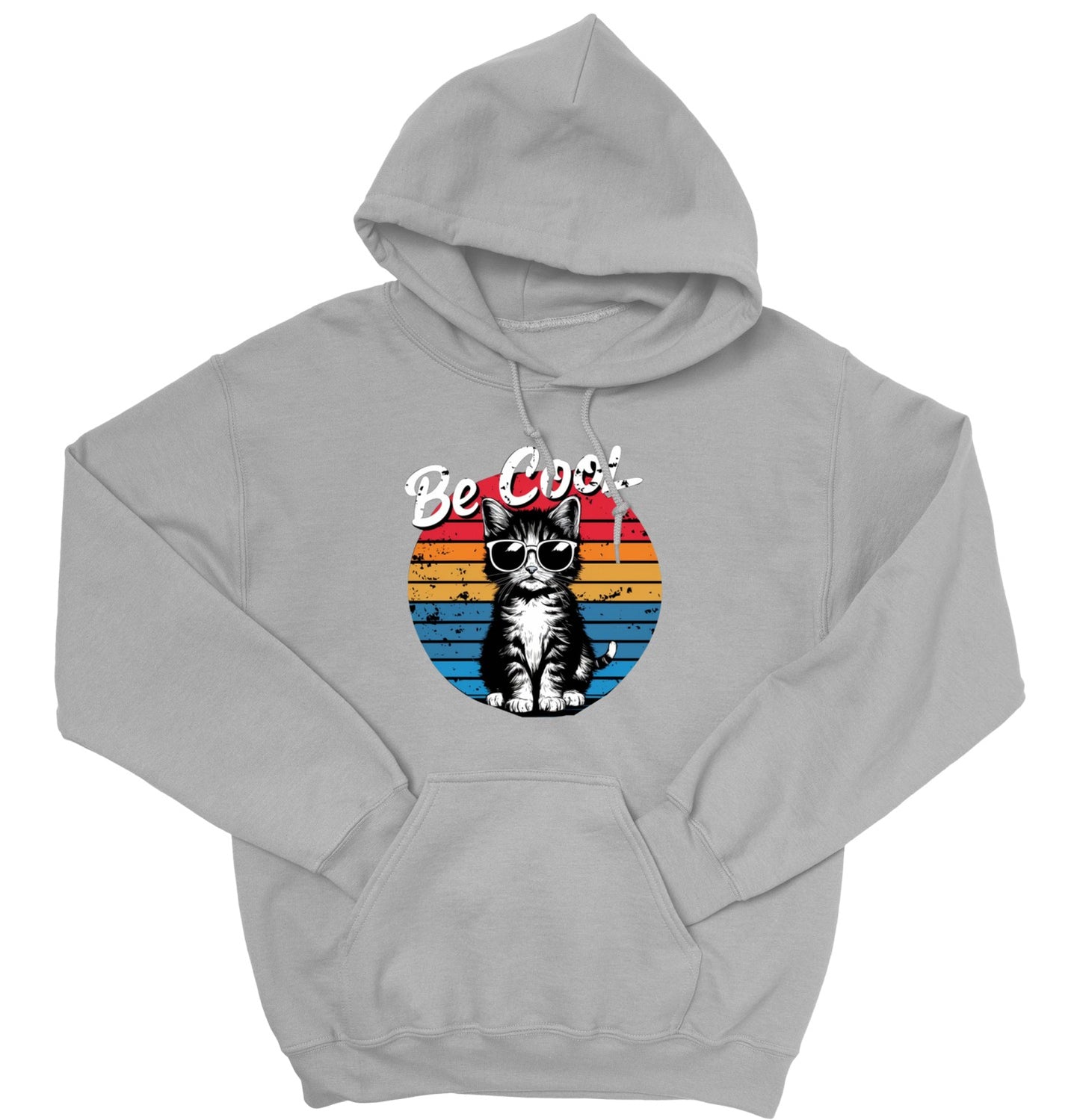 Be Cool Cat Unisex Hoodie – Retro Funny Kitten Pullover