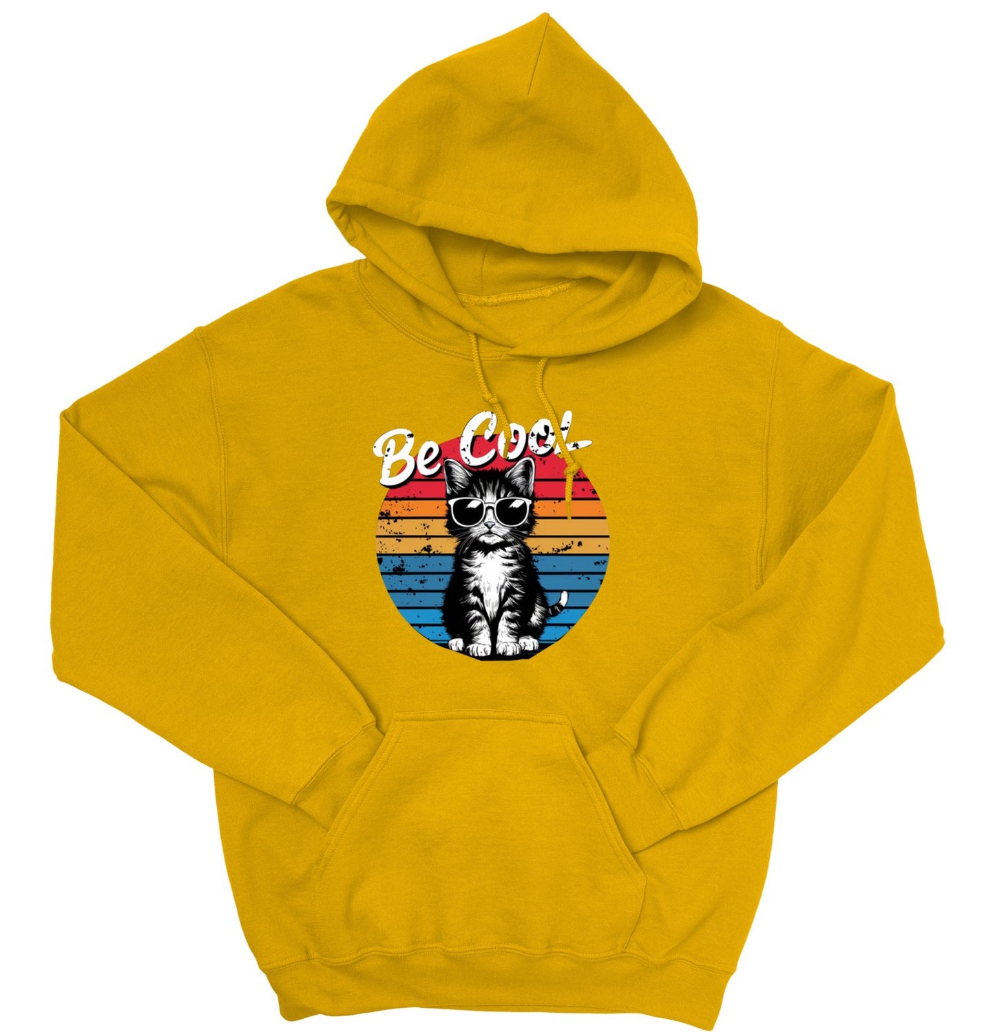 Be Cool Cat Unisex Hoodie – Retro Funny Kitten Pullover