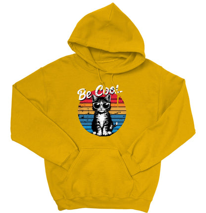 Be Cool Cat Unisex Hoodie – Retro Funny Kitten Pullover