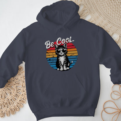 Be Cool Cat Unisex Hoodie – Retro Funny Kitten Pullover