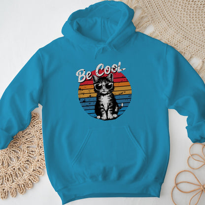 Be Cool Cat Unisex Hoodie – Retro Funny Kitten Pullover