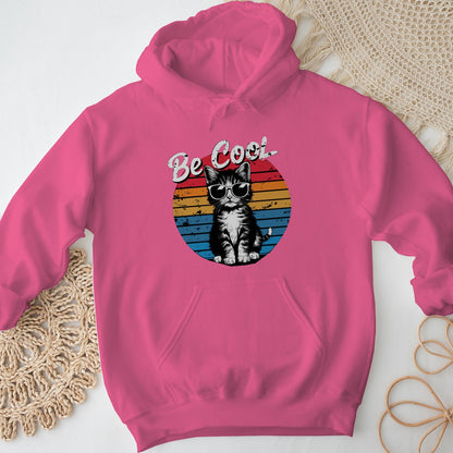 Be Cool Cat Unisex Hoodie – Retro Funny Kitten Pullover