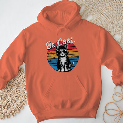 Be Cool Cat Unisex Hoodie – Retro Funny Kitten Pullover