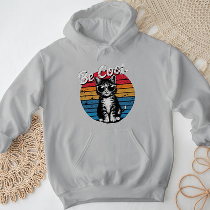 Be Cool Cat Unisex Hoodie – Retro Funny Kitten Pullover