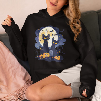 Black Cats Full Moon Halloween Unisex Hoodie