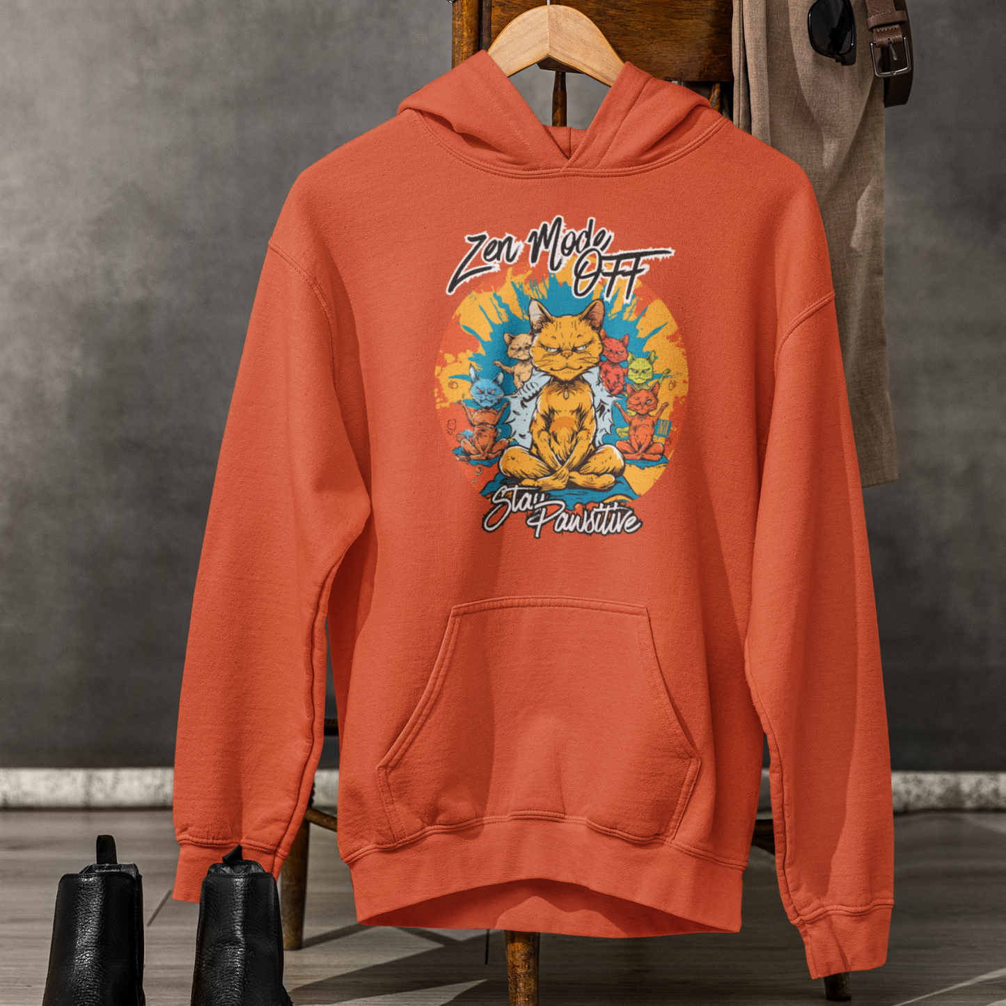 Yoga Zen Cat Stay Pawsitive Unisex Hoodie