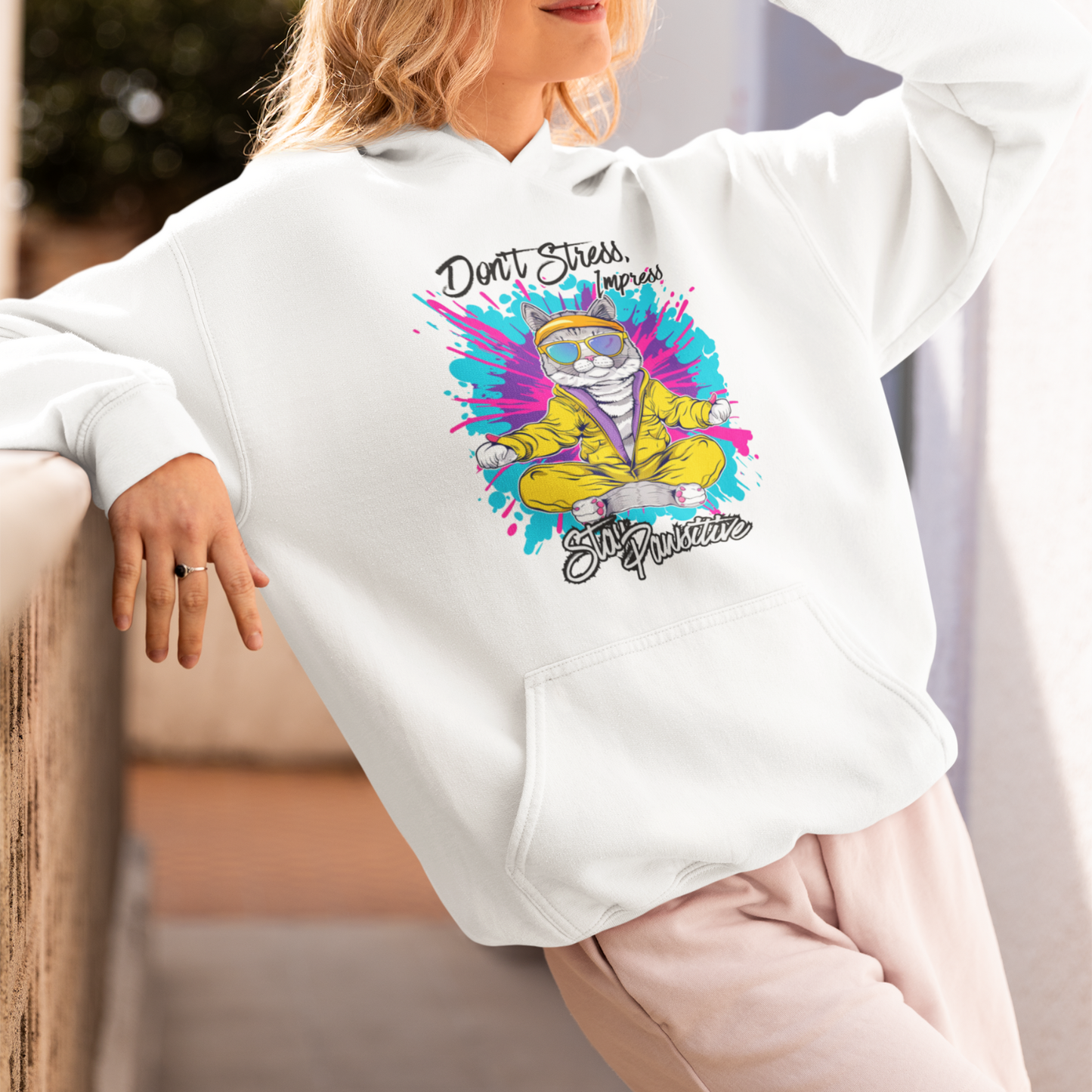 Don’t Stress Impress Stay Pawsitive Unisex Hoodie