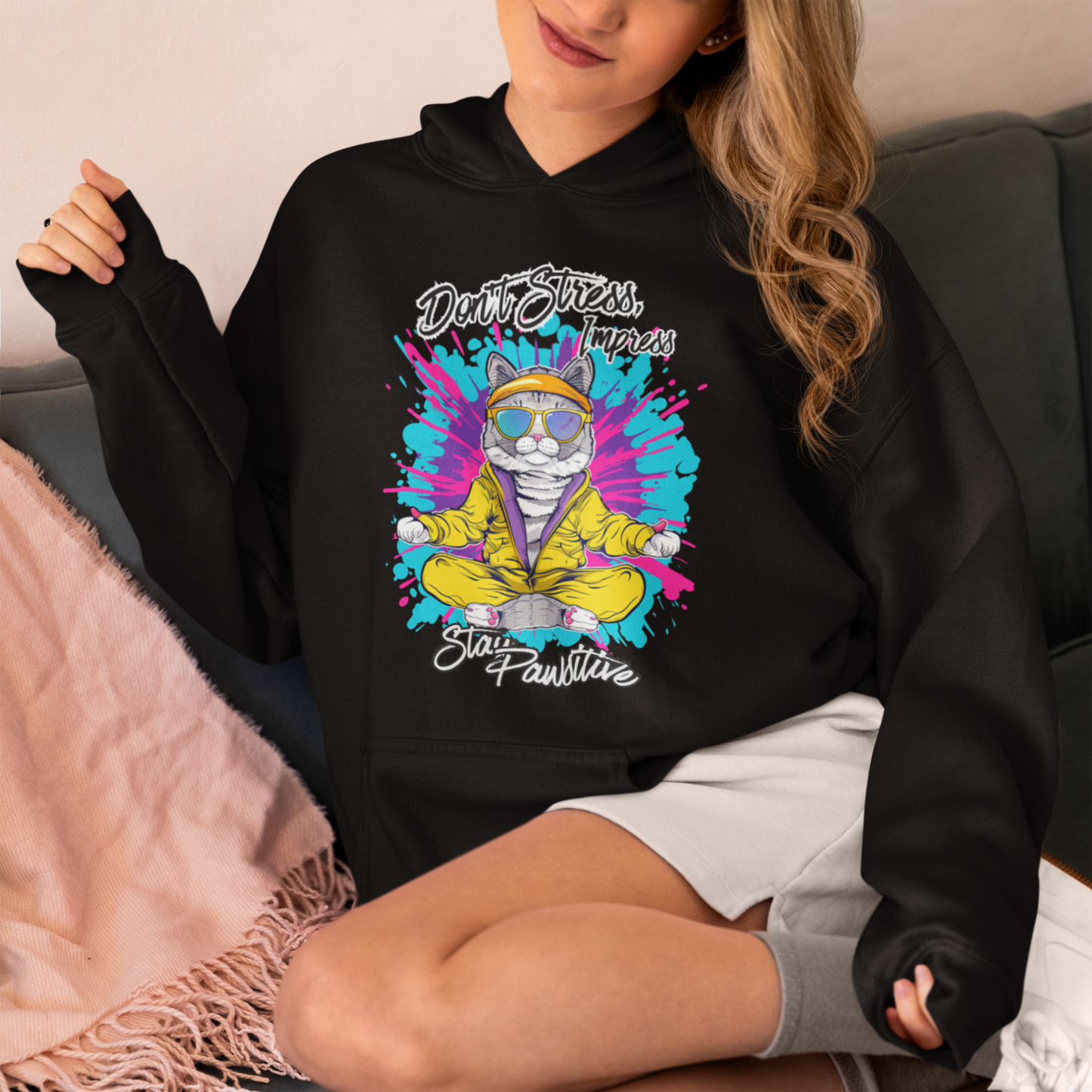 Don’t Stress Impress Stay Pawsitive Unisex Hoodie