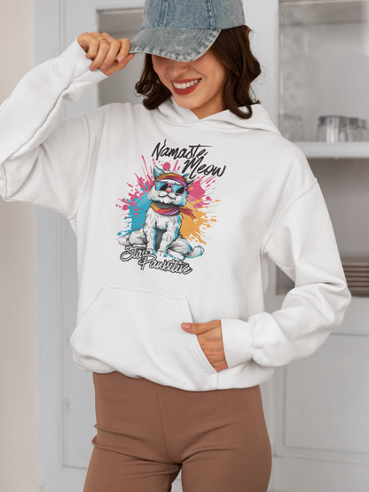 Namaste Meow Stay Pawsitive Unisex Hoodie
