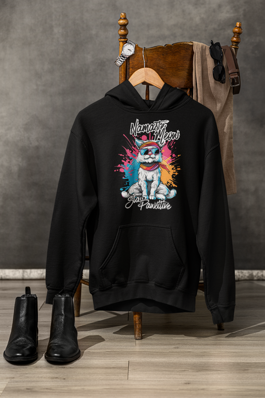 Namaste Meow Stay Pawsitive Unisex Hoodie