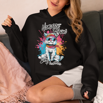 Namaste Meow Stay Pawsitive Unisex Hoodie