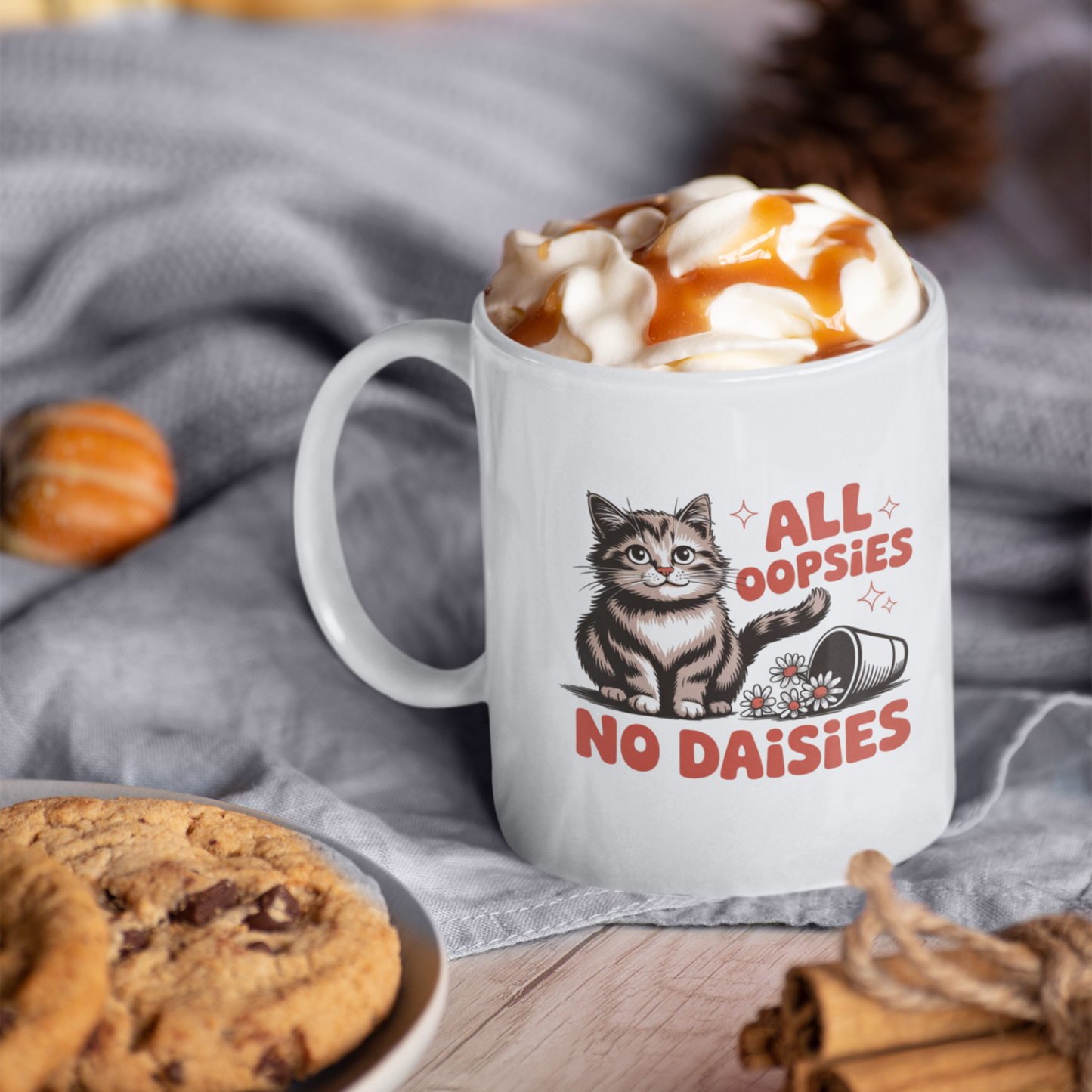 All Oopsies No Daisies Funny Cat Mug