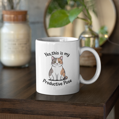 Yes, This Is My Productive Pose Funny Cat Mug