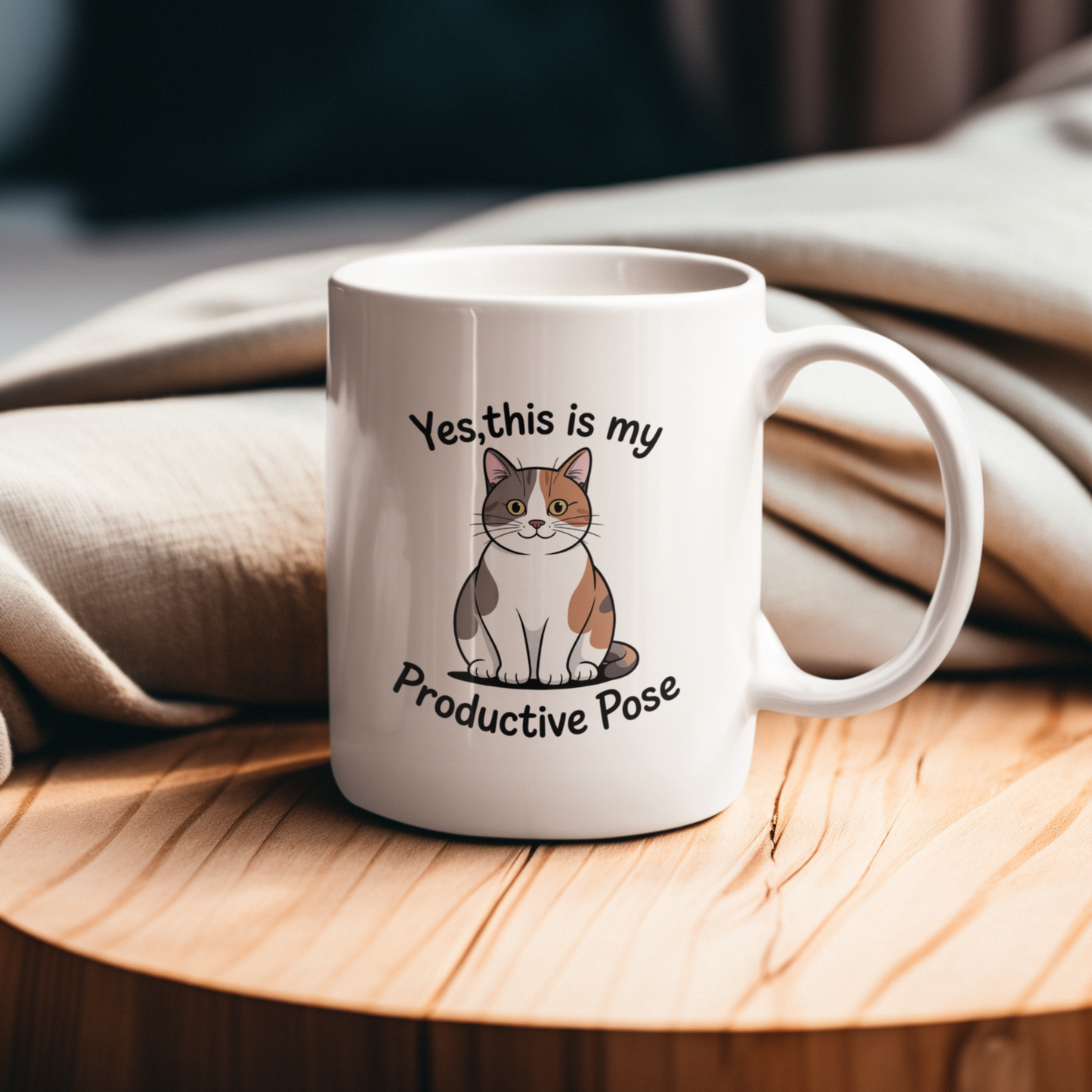 Yes, This Is My Productive Pose Funny Cat Mug