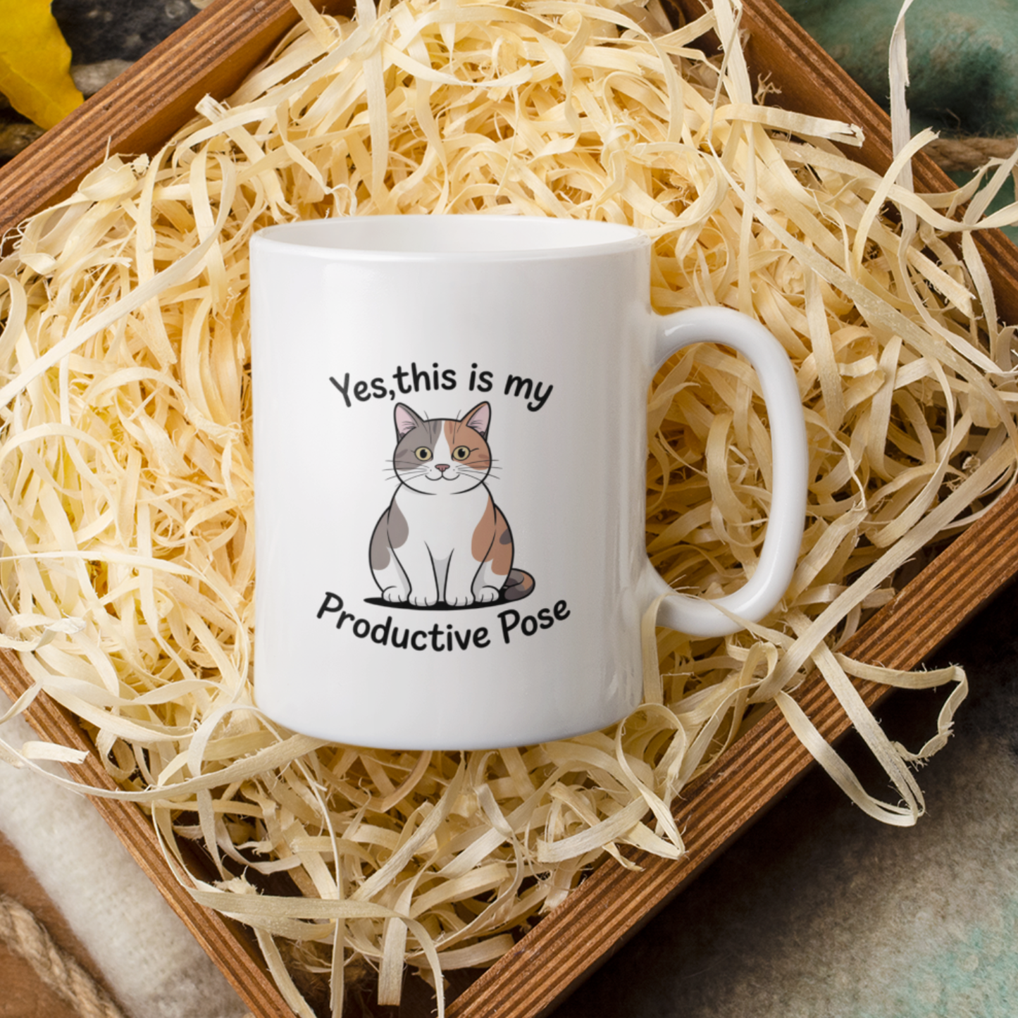 Yes, This Is My Productive Pose Funny Cat Mug