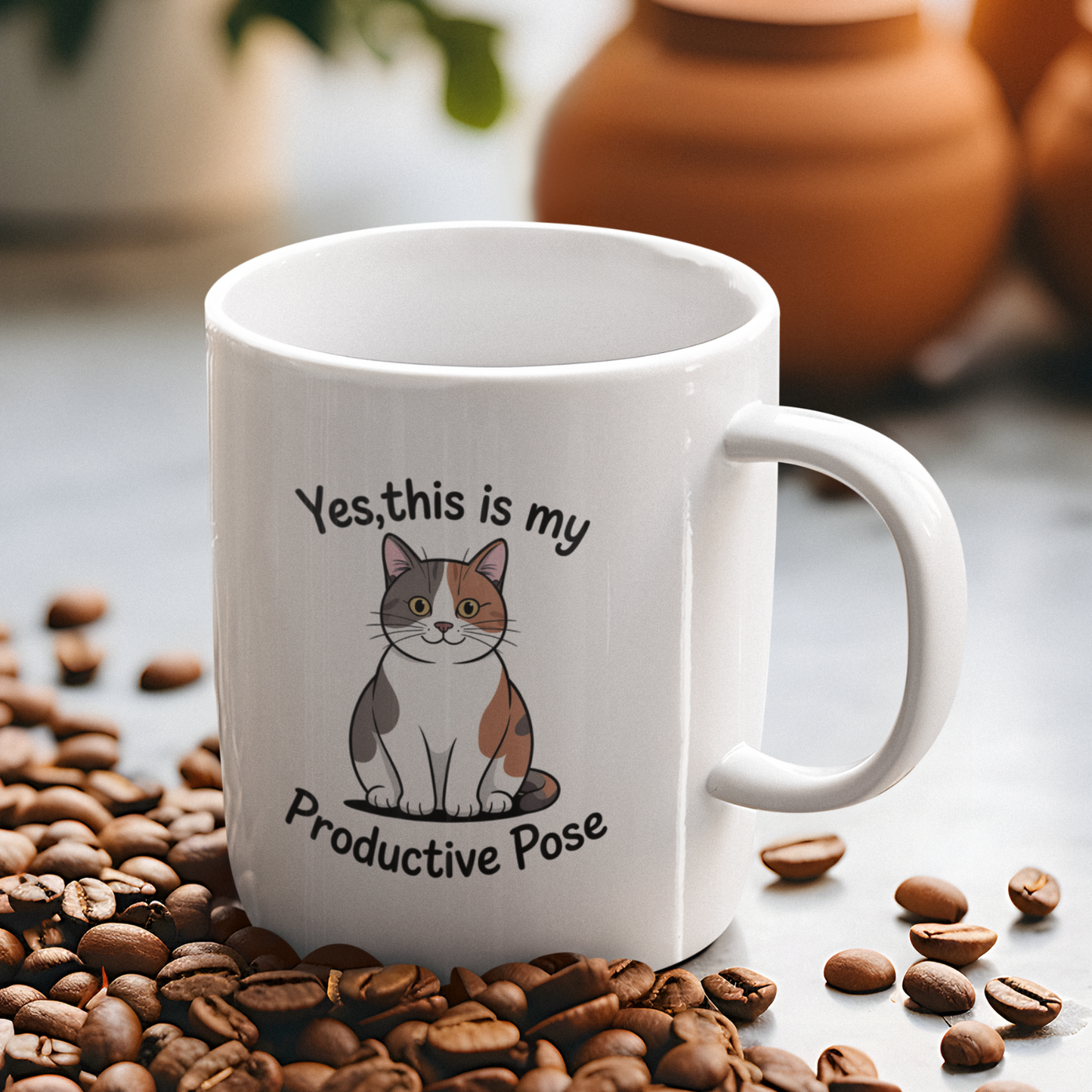Yes, This Is My Productive Pose Funny Cat Mug