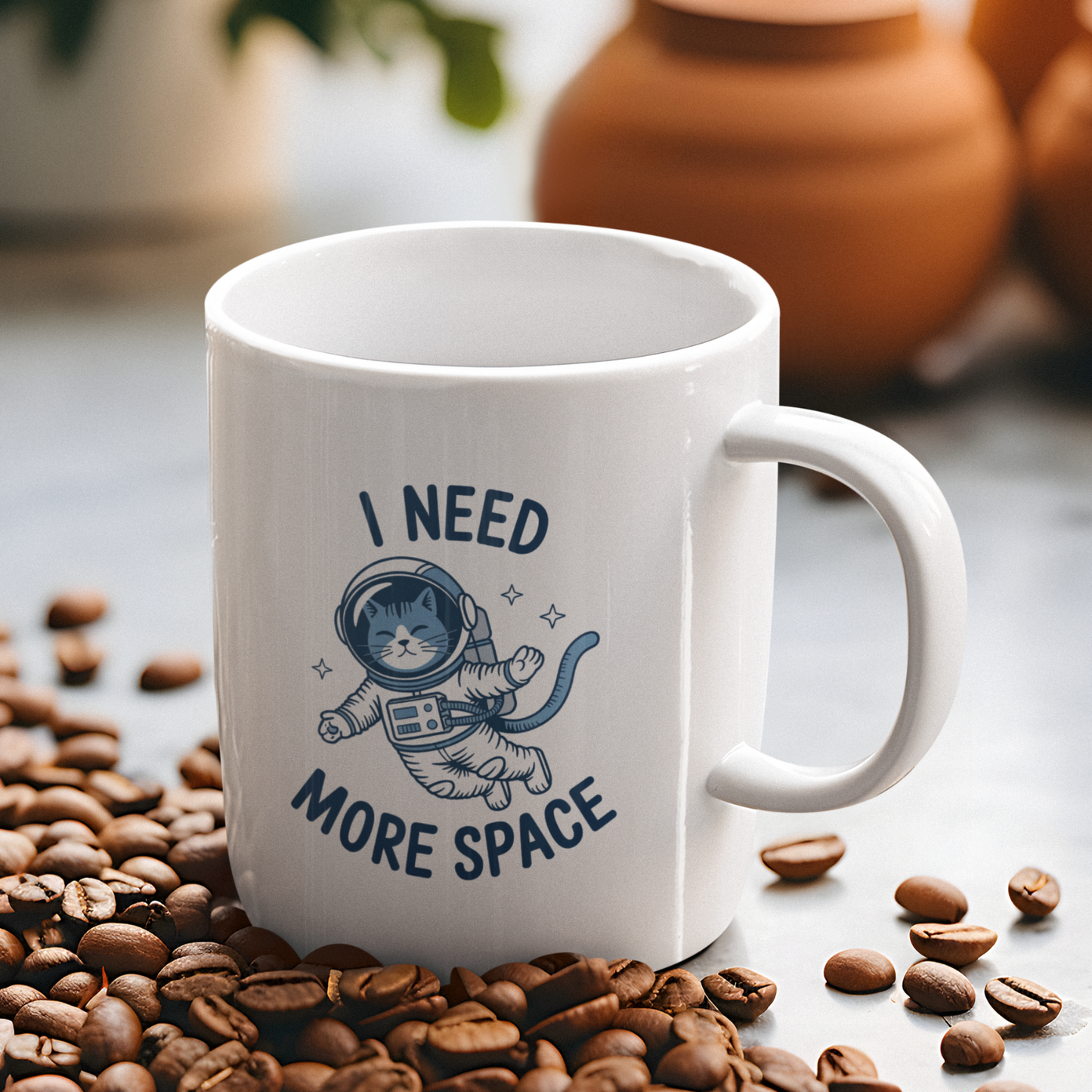 I Need More Space Astronaut Cat Mug