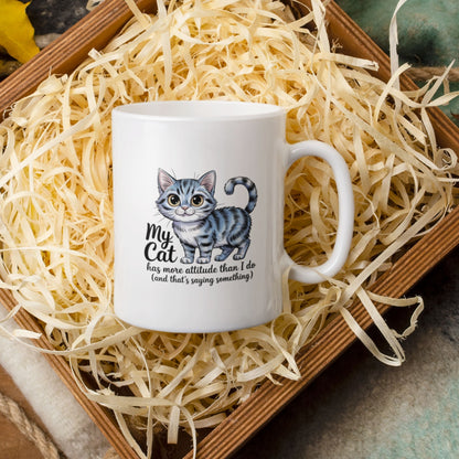 My Cat Has More Attitude Than I Do Cute Cat Mug