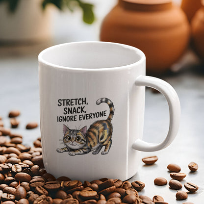 Stretch Snack Ignore Everyone Cute Cat Mug