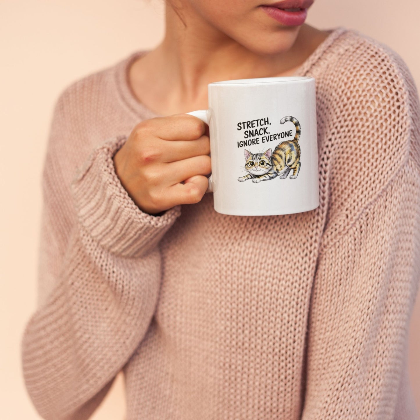 Stretch Snack Ignore Everyone Cute Cat Mug