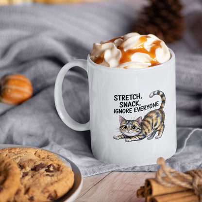 Stretch Snack Ignore Everyone Cute Cat Mug