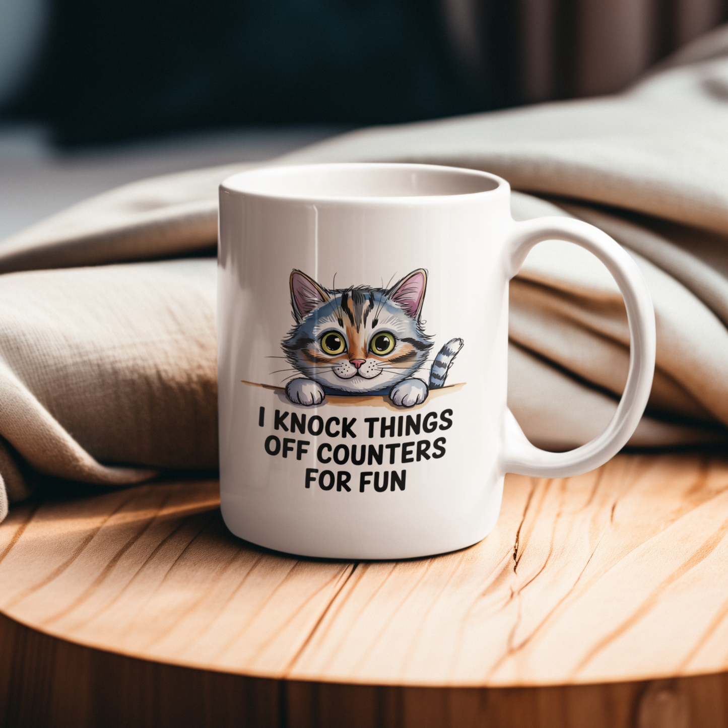 I Knock Things Off Counters for Fun Cute Cat Mug