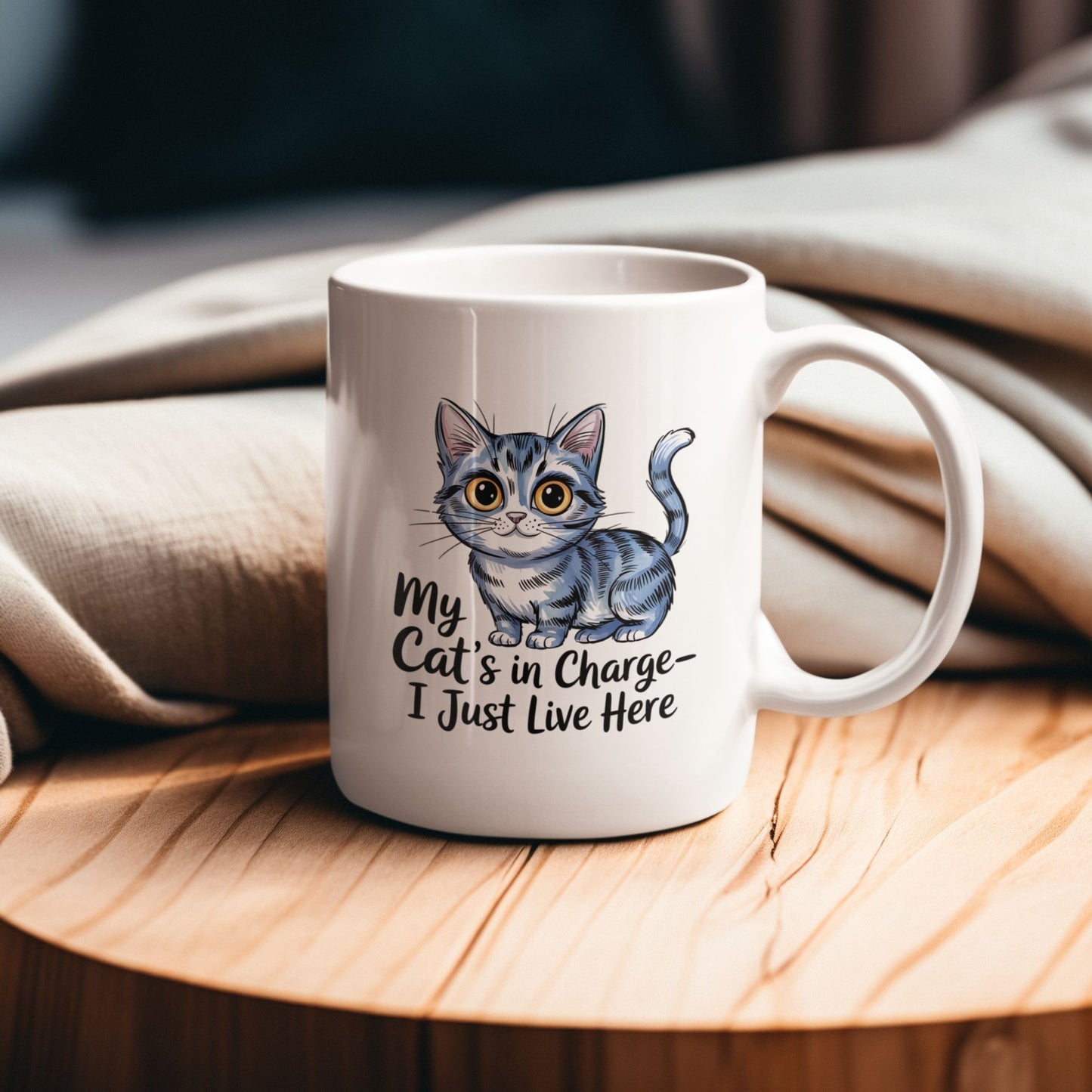 My Cat Is In Charge I Just Live Here Cute Cat Mug