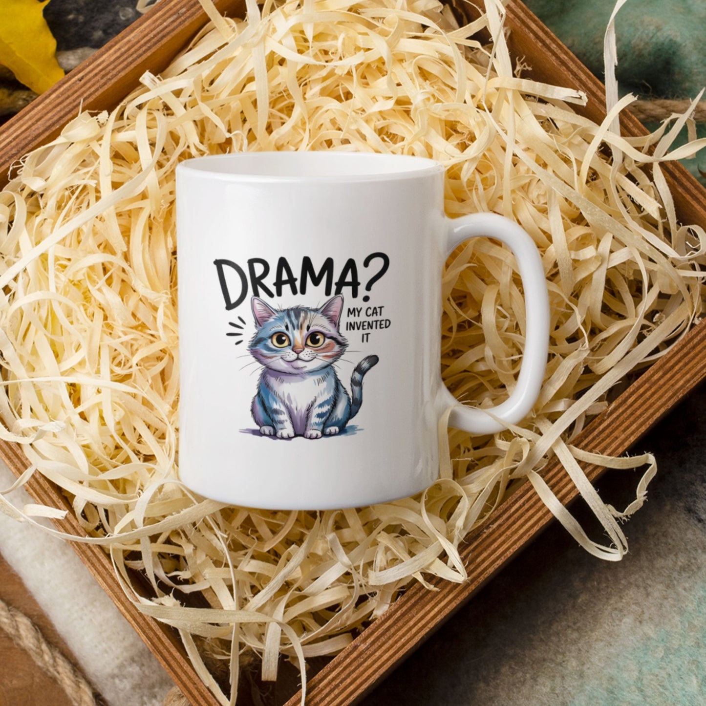 Drama My Cat Invented It Funny Cute Cat Mug