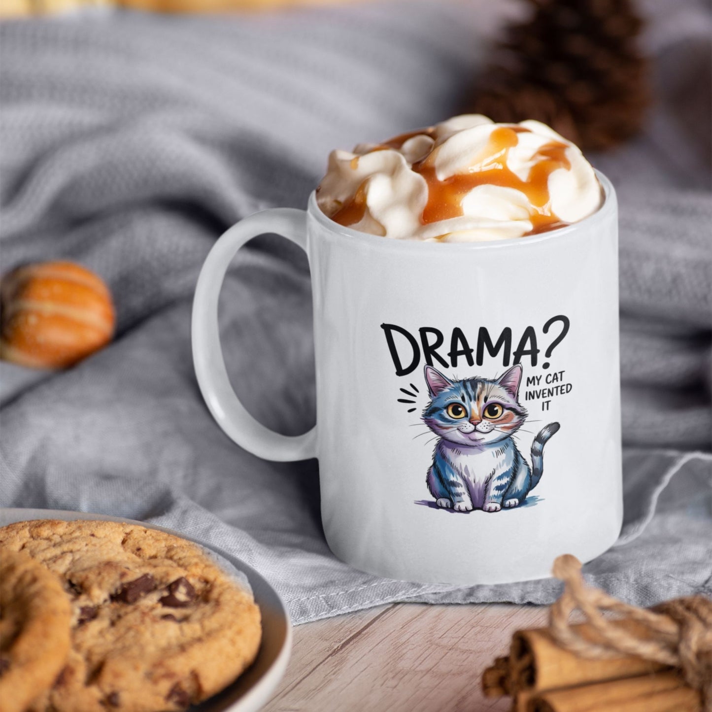 Drama My Cat Invented It Funny Cute Cat Mug