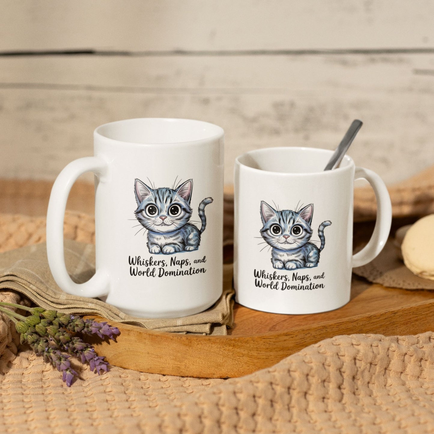 Whiskers Naps and World Domination Cute Cat Mug