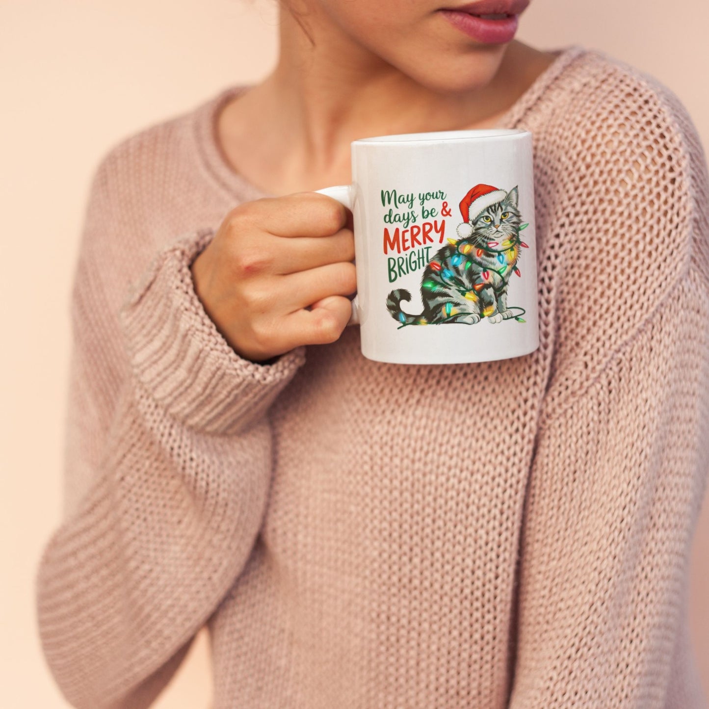 May Your Days Be Merry and Bright Christmas Cat Mug