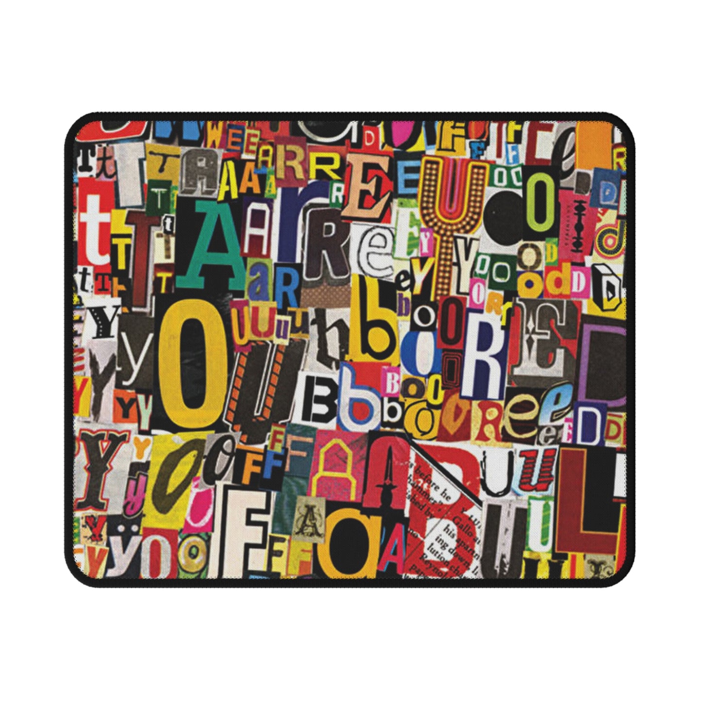 Colorful Ransom-Note Letters Non-Slip Gaming Mouse Pad