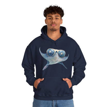 Manta Ray Sunglasses Hoodie – Cool Ocean Sea Life Sweatshirt