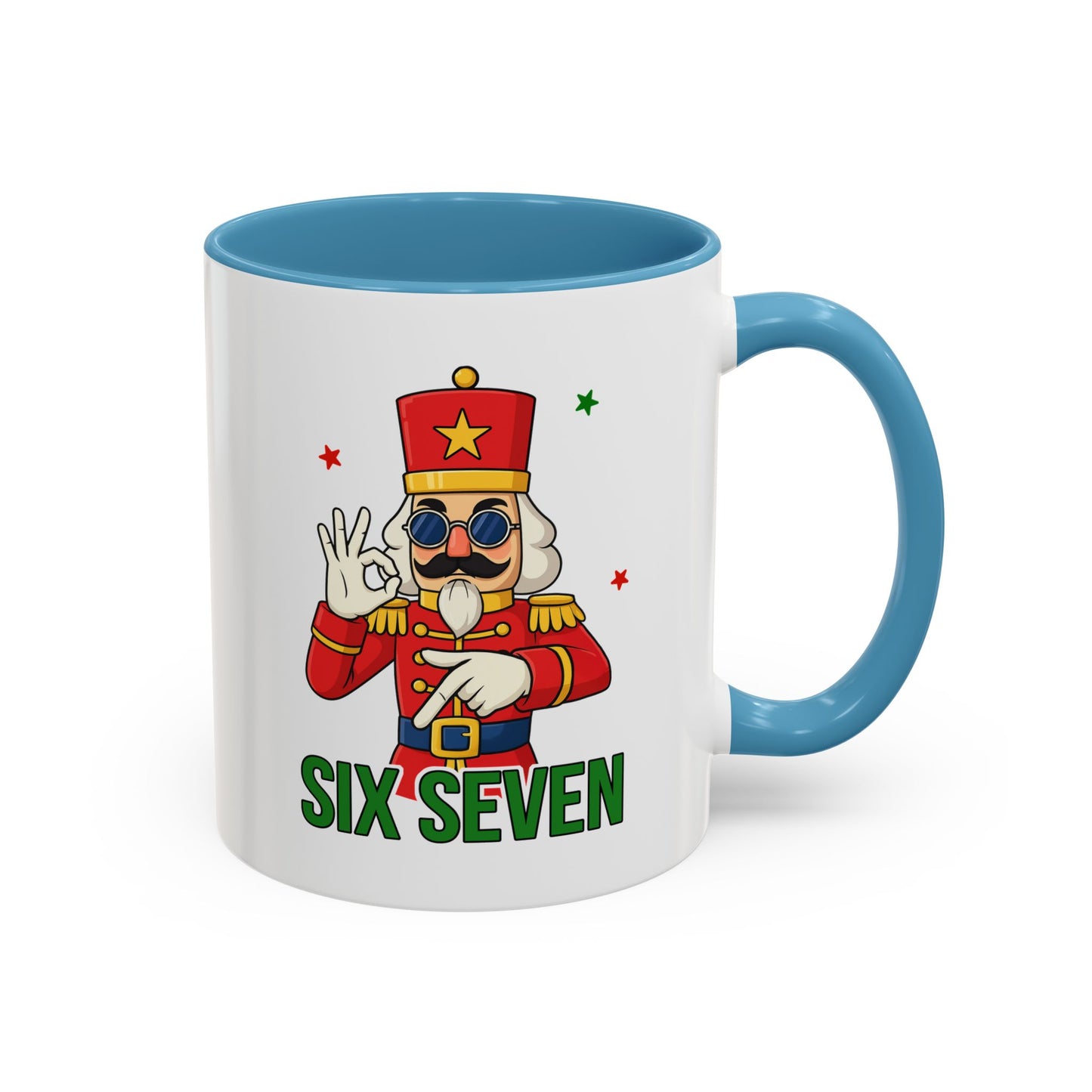 Six Seven Nutcracker Coffee Mug — Holiday Military Band Graphic Accent Mug (11/15oz)