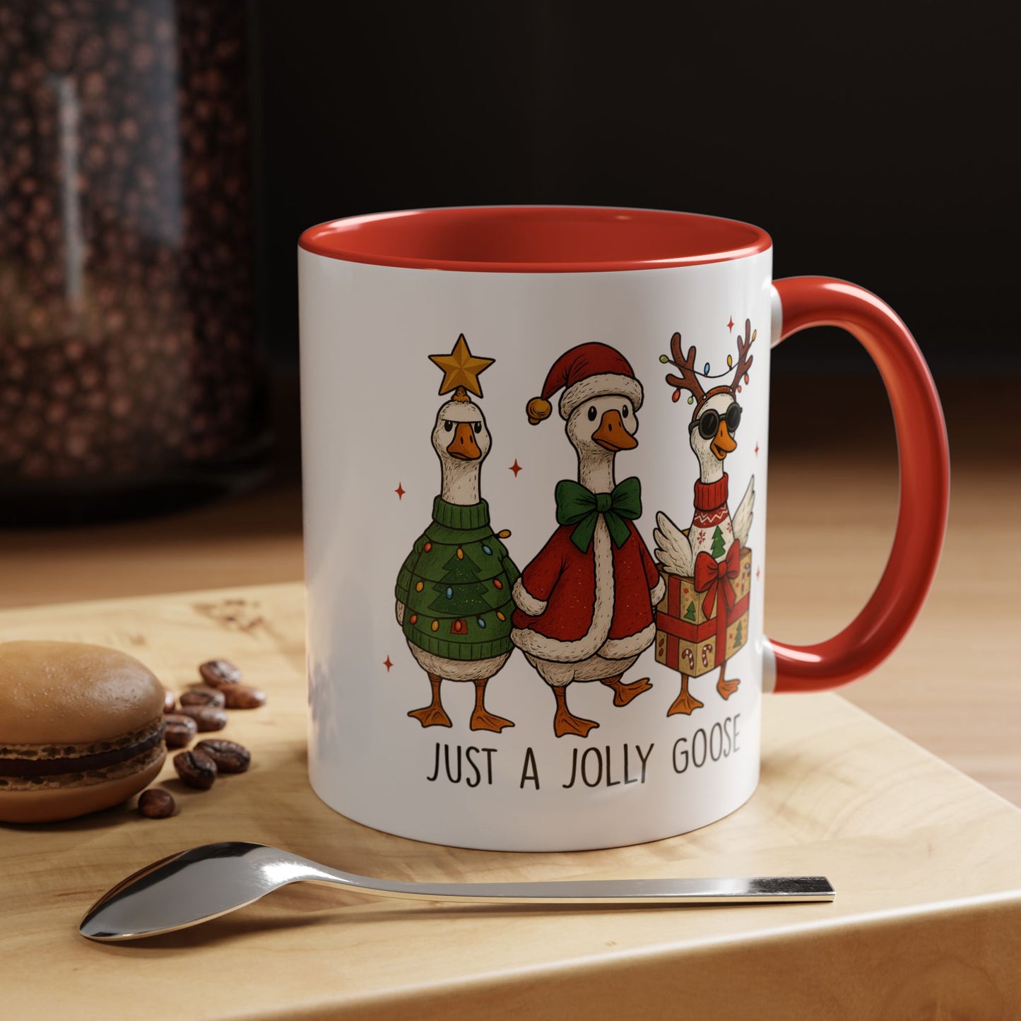 Just a Jolly Goose Christmas Mug – Funny Holiday Goose Coffee Cup