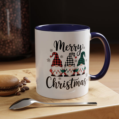Merry Christmas Gnome Accent Coffee Mug – Holiday 11/15oz Ceramic