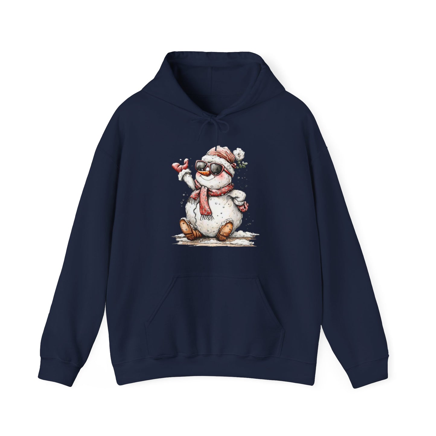 Snowman Holiday Hoodie — Cute Winter Snowman Wearing Scarf & Hat Sweatshirt
