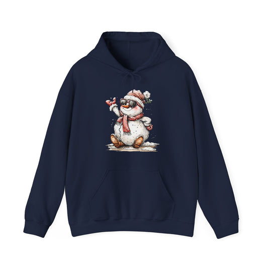 Snowman Holiday Hoodie — Cute Winter Snowman Wearing Scarf & Hat Sweatshirt