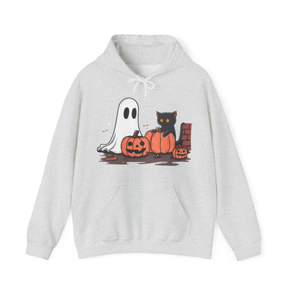 Ghost and Black Cat Halloween Unisex Hoodie