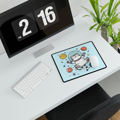 Space Cat Desk Mat — Cute Astronaut Cat Gaming & Office Mouse Pad
