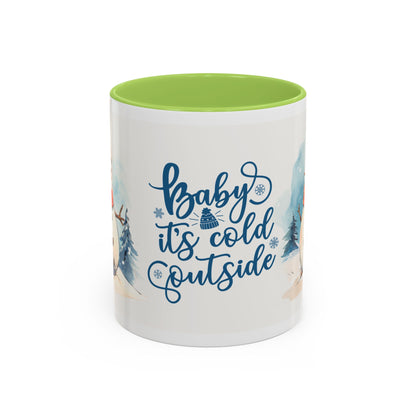 Baby It's Cold Outside Snowman Christmas Coffee Mug — Winter Holiday Hot Cocoa Cup (11/15oz)